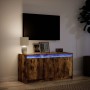 Mueble de TV LED madera ingeniería roble ahumado 100x34x50 cm en Muebles TV | Comprar online en Foru.es