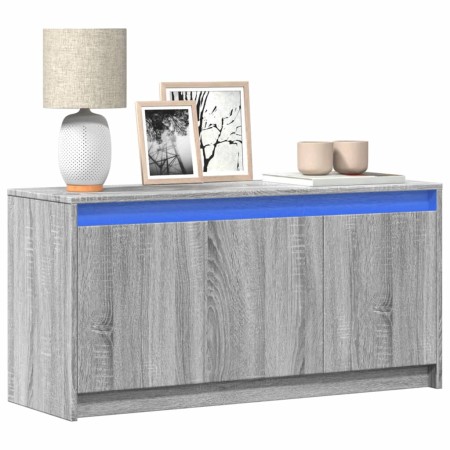 Mueble de TV con LED madera ingeniería gris Sonoma 100x34x50 cm en Muebles TV | Comprar online en Foru.es
