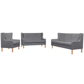 Conjunto de sofás 3 piezas tela gris de vidaXL, Sofás - Ref: Foro24-274935, Precio: 901,76 €, Descuento: %