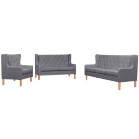 Conjunto de sofás 3 piezas tela gris de vidaXL, Sofás - Ref: Foro24-274935, Precio: 916,42 €, Descuento: %