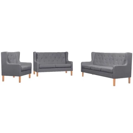 Conjunto de sofás 3 piezas tela gris de vidaXL, Sofás - Ref: Foro24-274935, Precio: 901,76 €, Descuento: %