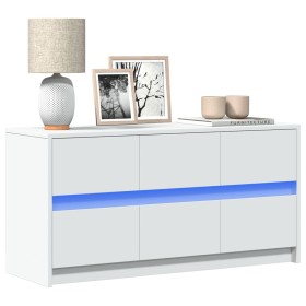 Mueble de TV con LED madera de ingeniería blanco 100x34x50 cm en Muebles TV | Comprar online en Foru.es