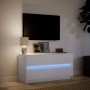 Mueble de TV con LED madera de ingeniería blanco 100x34x50 cm en Muebles TV | Comprar online en Foru.es