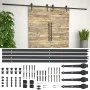 Guías con carril para puerta corredera 2 uds 183 cm acero negro by vidaXL, doorframes - Ref: Foro24-275606, Price: 87,13 €, D...