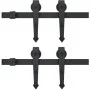 Guías con carril para puerta corredera 2 uds 183 cm acero negro by vidaXL, doorframes - Ref: Foro24-275606, Price: 87,13 €, D...