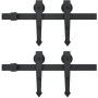 Guías con carril para puerta corredera 2 uds 183 cm acero negro de vidaXL, Marcos de puertas - Ref: Foro24-275606, Precio: 88...