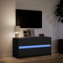 Mueble de TV con LED madera de ingeniería negro 100x34x50 cm en Muebles TV | Comprar online en Foru.es