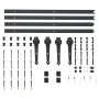 Guías con carril para puerta corredera 2 uds 183 cm acero negro de vidaXL, Marcos de puertas - Ref: Foro24-275606, Precio: 88...