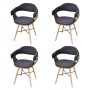 Sillas de comedor 4 unidades madera curvada y tela gris oscuro de vidaXL, Sillas de comedor - Ref: Foro24-271946, Precio: 424...