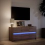 Mueble de TV LED madera ingeniería marrón roble 100x34x50 cm en Muebles TV | Comprar online en Foru.es