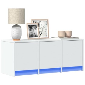 Mueble de TV con LED madera de ingeniería blanco 97x34x40 cm en Muebles TV | Comprar online en Foru.es