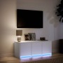 Mueble de TV con LED madera de ingeniería blanco 97x34x40 cm en Muebles TV | Comprar online en Foru.es