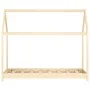 Estructura de cama infantil de madera maciza de pino 70x140 cm de vidaXL, Cunas y camas para niños - Ref: Foro24-283346, Prec...