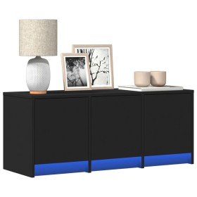 Mueble de TV con LED madera de ingeniería negro 97x34x40 cm en Muebles TV | Comprar online en Foru.es