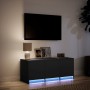 Mueble de TV con LED madera de ingeniería negro 97x34x40 cm en Muebles TV | Comprar online en Foru.es