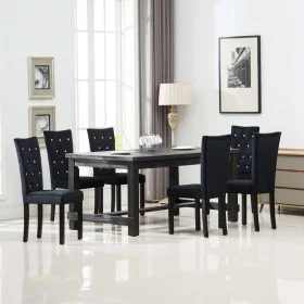 Silla de comedor 6 unidades terciopelo negro de vidaXL, Sillas de comedor - Ref: Foro24-275220, Precio: 507,47 €, Descuento: %