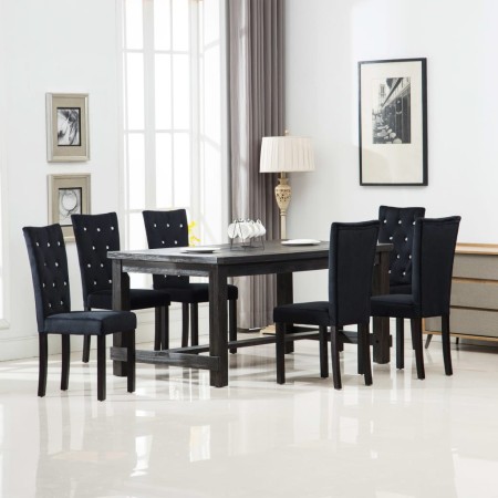Silla de comedor 6 unidades terciopelo negro de vidaXL, Sillas de comedor - Ref: Foro24-275220, Precio: 517,81 €, Descuento: %