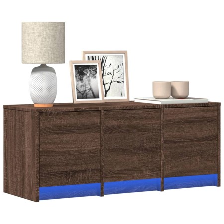 Mueble de TV LED madera ingeniería marrón roble 97x34x40 cm en Muebles TV | Comprar online en Foru.es