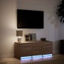 Mueble de TV LED madera ingeniería marrón roble 97x34x40 cm en Muebles TV | Comprar online en Foru.es