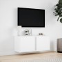 Mueble de TV de pared con luces LED blanco 80x31x35 cm en Muebles TV | Comprar online en Foru.es