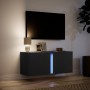 Mueble de TV de pared con luces LED negro 80x31x35 cm en Muebles TV | Comprar online en Foru.es