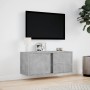 Mueble de TV de pared con luces LED gris hormigón 80x31x35 cm en Muebles TV | Comprar online en Foru.es