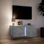 Mueble de TV de pared con luces LED gris hormigón 80x31x35 cm en Muebles TV | Comprar online en Foru.es