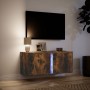 Mueble de TV de pared con luces LED roble ahumado 80x31x35 cm en Muebles TV | Comprar online en Foru.es