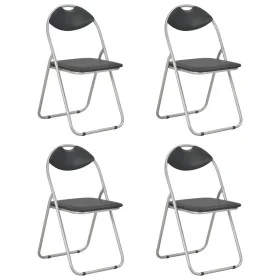 Sillas de comedor plegables 4 unidades cuero sintético negro de vidaXL, Sillas de comedor - Ref: Foro24-278593, Precio: 125,3...