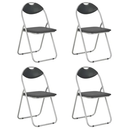 Folding dining chairs 4 units black synthetic leather by vidaXL, dining chairs - Ref: Foro24-278593, Price: 125,33 €, Discoun...
