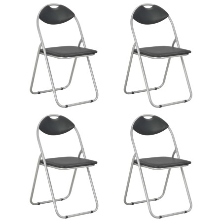 Sillas de comedor plegables 4 unidades cuero sintético negro de vidaXL, Sillas de comedor - Ref: Foro24-278593, Precio: 127,4...