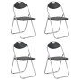 Sillas de comedor plegables 4 unidades cuero sintético negro de vidaXL, Sillas de comedor - Ref: Foro24-278593, Precio: 127,4...