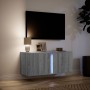 Mueble de TV de pared con luces LED gris Sonoma 80x31x35 cm en Muebles TV | Comprar online en Foru.es