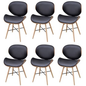 Sillas de comedor 6 unidades madera curvada y cuero sintético de vidaXL, Sillas de comedor - Ref: Foro24-271949, Precio: 549,...