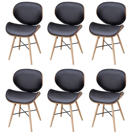 Sillas de comedor 6 unidades madera curvada y cuero sintético de vidaXL, Sillas de comedor - Ref: Foro24-271949, Precio: 549,...