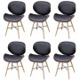 Sillas de comedor 6 unidades madera curvada y cuero sintético de vidaXL, Sillas de comedor - Ref: Foro24-271949, Precio: 549,...