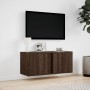 Mueble de TV de pared con luces LED roble marrón 80x31x35 cm en Muebles TV | Comprar online en Foru.es