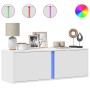 Mueble de TV de pared con luces LED blanco 100x31x35 cm en Muebles TV | Comprar online en Foru.es