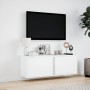 Mueble de TV de pared con luces LED blanco 100x31x35 cm en Muebles TV | Comprar online en Foru.es