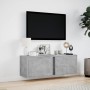 Mueble de TV de pared con luces LED gris hormigón 100x31x35 cm en Muebles TV | Comprar online en Foru.es