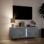 Mueble de TV de pared con luces LED gris hormigón 100x31x35 cm en Muebles TV | Comprar online en Foru.es