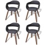 Sillas de comedor 4 uds madera curvada cuero sintético negro de vidaXL, Sillas de comedor - Ref: Foro24-271945, Precio: 556,7...