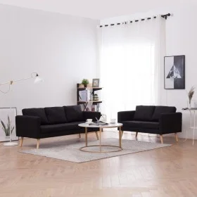 Conjunto de sofás 2 piezas tela negro de vidaXL, Sofás - Ref: Foro24-276855, Precio: 629,65 €, Descuento: %