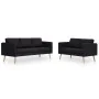 Conjunto de sofás 2 piezas tela negro de vidaXL, Sofás - Ref: Foro24-276855, Precio: 629,65 €, Descuento: %