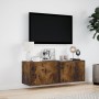 Mueble de TV de pared con luces LED roble ahumado 100x31x35 cm en Muebles TV | Comprar online en Foru.es