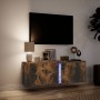 Mueble de TV de pared con luces LED roble ahumado 100x31x35 cm en Muebles TV | Comprar online en Foru.es