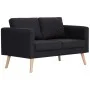 Conjunto de sofás 2 piezas tela negro de vidaXL, Sofás - Ref: Foro24-276855, Precio: 629,65 €, Descuento: %