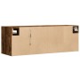 Mueble de TV de pared con luces LED roble ahumado 100x31x35 cm en Muebles TV | Comprar online en Foru.es