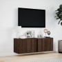 Mueble de TV de pared con luces LED marrón roble 100x31x35 cm en Muebles TV | Comprar online en Foru.es