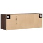 Mueble de TV de pared con luces LED marrón roble 100x31x35 cm en Muebles TV | Comprar online en Foru.es